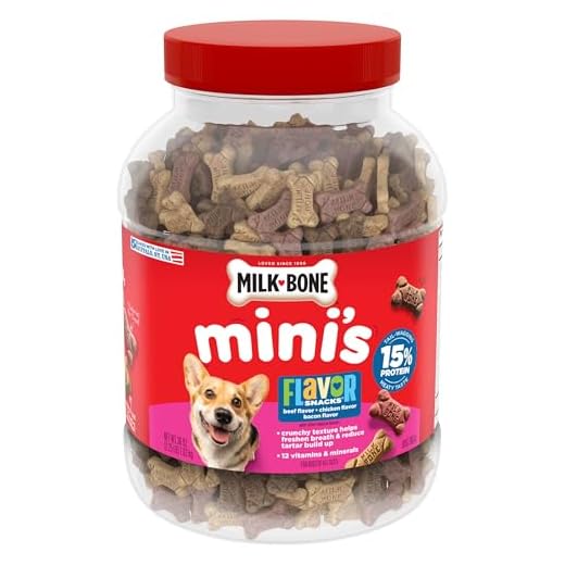 Milk-Bone Flavor Snacks Mini’s Dog Biscuits, Flavored Crunchy Dog Treats, 36 Oz. Canister