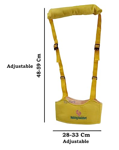 Image of Baby Walking Harness - Handheld Kids Walker Helper - Toddler Infant Walker Harness Assistant Belt - Child Learning Walk Support Assist Trainer Tool - for 7-24 Month Old (Yellow)
