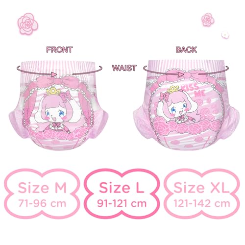 Miniatura 4 de Littleforbig Little Beauty - Pañales De Tela Con Cierre De Velcro Ajustable Para Adultos, 10 Unidades, Talla M 71-96 Cm