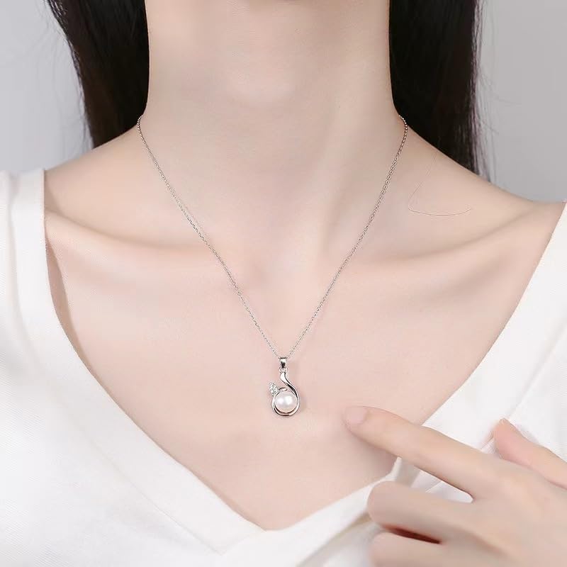 Sereney Easter Gifts for Daughter Granddaughter, Sterling Silver Freshwater Pearl Necklace for Granddaughter Necklace from Grandma, Father Daughter Necklace from Dad - Image 2