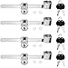Graplan 4 Stück Zahnstangenschloss Schiebetür Briefkastenschloss Sliding Glass Door Ratchet Lock Terrarium Schloss für Schiebetüren Glas Schiebe Tür Terrarium Schiebe mit 4 Schlüssel