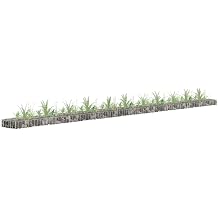 Galvanized Steel Gabion Raised Bed, 177.2x11.8x3.9 Inches Rustproof Planter for Garden Border