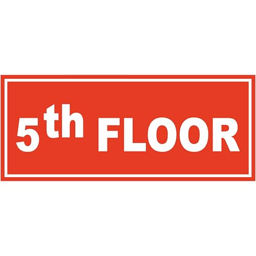 Image of ATTRACTSO - 5th Floor Sign Self Adhesive Laminated Sticker for Home, Office, Shop, Hospital, Hotel, Theatre, Restaurant - 12 inchx5 inch inch (Red)