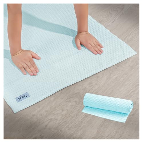 ヨガタオル ホットヨガ ヨガマットラグ 滑り止め付き ヨガラグ 吸汗速乾 除菌 外ヨガ ビーチヨガ ヨガマット 145cm×61cm 青 1個セット