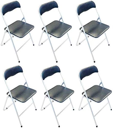 Acan Tradineur – Pack of 6 Folding Chairs in Metal and Leatherett...