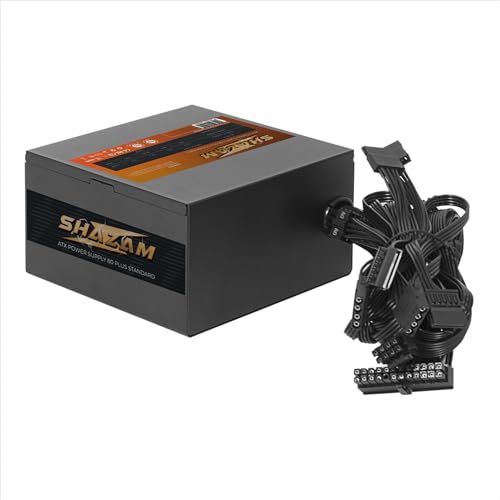Shazam 500W Alimentatore ATX per PC 500 Watt 80+ White, DC to DC, Ventola Silenziosa da 120mm, PFC Attivo, Cavi Piatti - Alimentatore - Immagine 4