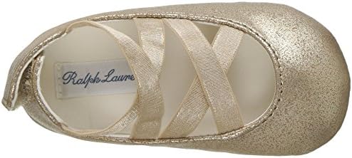 POLO RALPH LAUREN Kids Girl's Priscilla Shoe, Gold Shimmer, 4 M US Infant Review | Image 4