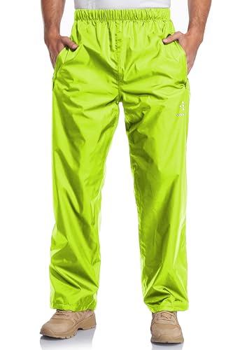 AXESQUIN Pantaloni antipioggia da uomo, impermeabili, traspiranti, leggeri, antivento, per attività...