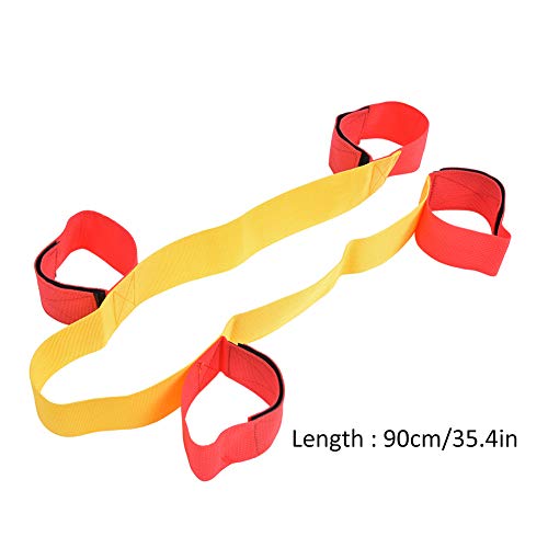 Alomejor Legged Band 1Pair Legged Race Bands Outdoor-Spiel Elastic Tie Rope Straps für Kinder Erwachsene Team-Spiele(4 People Belt)