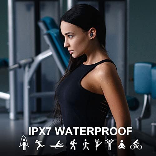 Wireless Earbuds, Motast Wireless Headphones Mini Bluetooth 5.0 Headphones in Ear with Mic, 30H Deep Bass Noise Canceling Bluetooth Earphones with LCD Display, IP7 Waterproof Running Headset for Sport