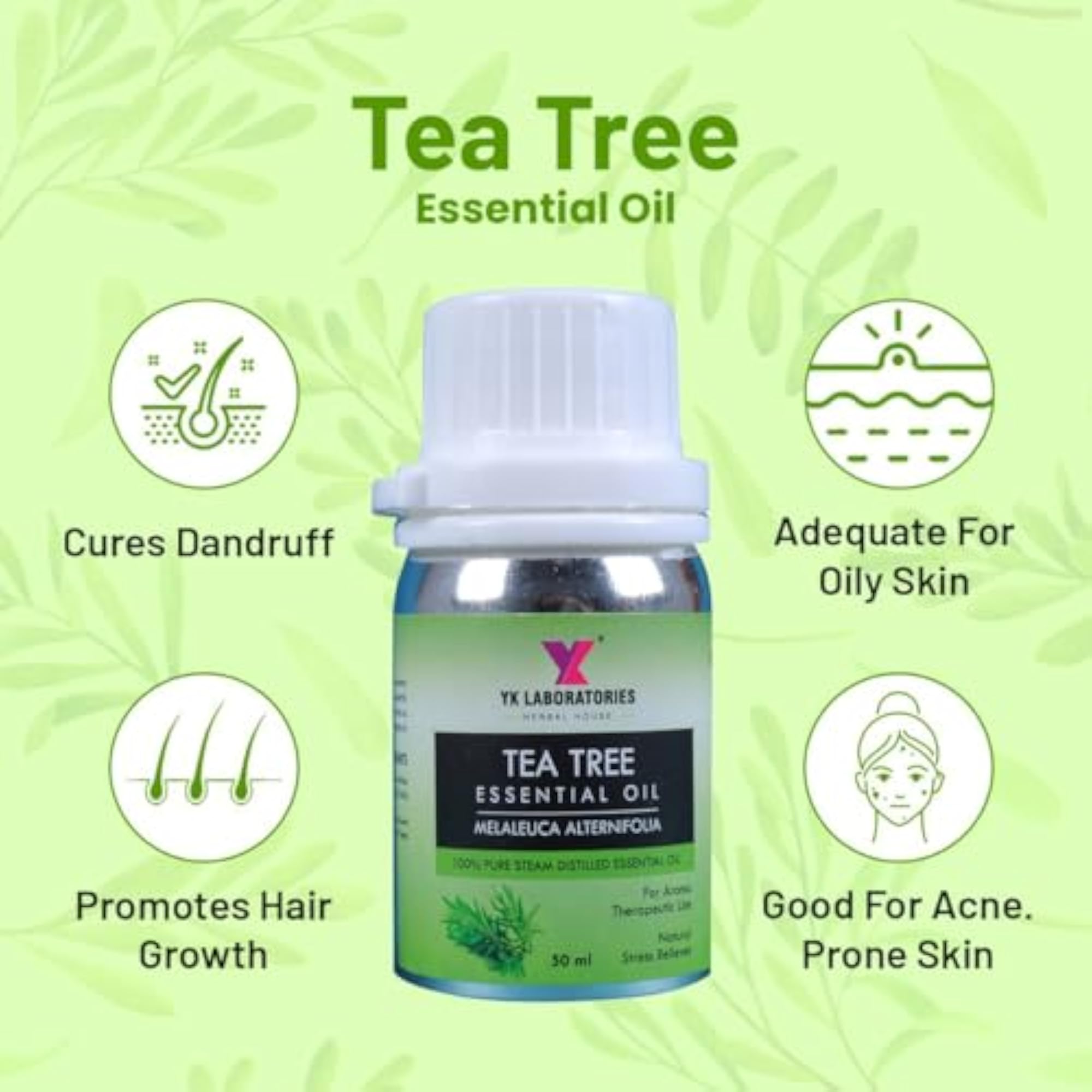 Essential Oil Set with Lavender, Tea Tree, Rosemary, Orange