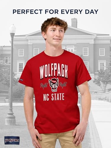 Image of JanSport NCAA Officially Licensed Campus Short Sleeve T Shirt for Men, Soft & Breathable Pre-Shrunk Cotton Crewneck T Shirt