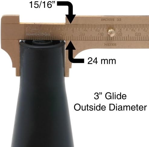 3-5/8" Tall Replacement Bed Frame Glide Feet, Cone Shaped, Set of 4