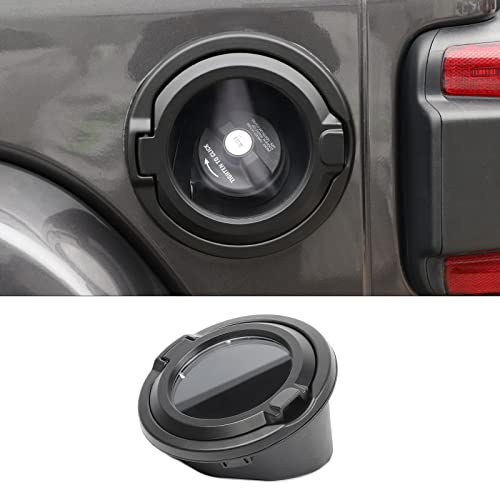 CheroCar for Jeep Gas Cap Cover Fuel Tank Door for 2018-2022 Jeep Wrangler JL JLU 2/4 Door, Transparent Cover