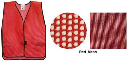Red PVC Coated Plain Mesh Vests