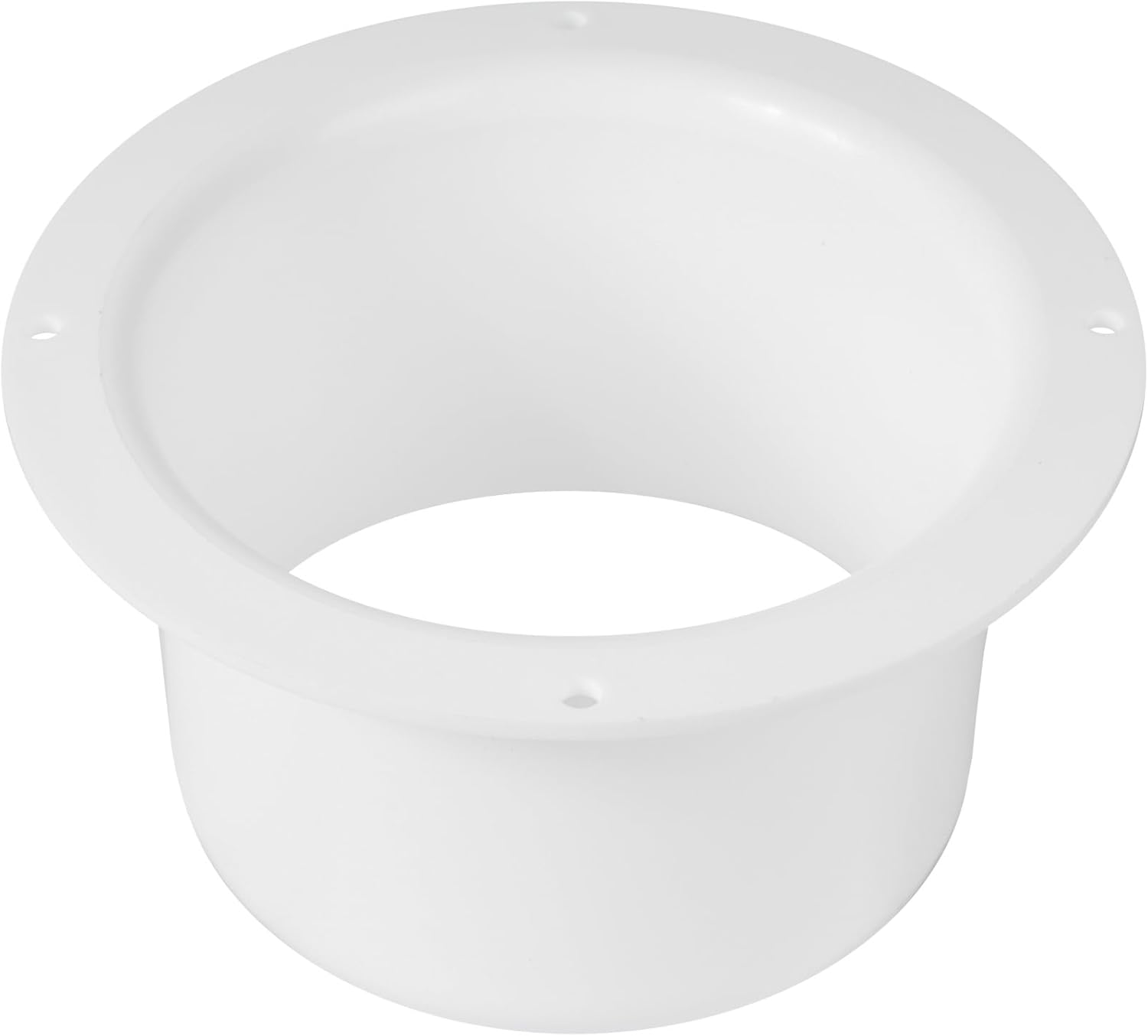 Vent Systems 4 Inch White Air Vent Duct Connector Flange - 10 Pack - HVAC Plastic Vent Pipe Adapter with Mounting Plate - Round Straight Wall Mount Plate for Exhaust Fan, Bathroom, Kitchen Ventilation