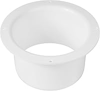 Vista 6 de Vent Systems Brida de conector de conducto de ventilación de aire blanco de 4 pulgadas, adaptador de tubo de ventilación de plástico HVAC con placa