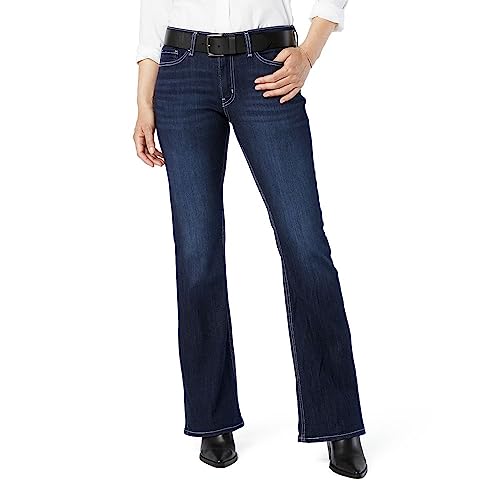 Best Levis with Cowboy Boots: Find Your Perfect Pair 11 Levi Strauss Signature Gold Women's True Boot Jean Mid-Rise Stretch Denim (Standard and Plus), Tinty Night, 2