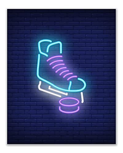 Hockey Wall Art Prints - Set Of 4 (8X10) Unframed Hockey Posters - Hockey Room Decor For Men Kids Teenagers - Hockey Poster Set For Bedroom Man Cave - Hockey Wall Decor - Hockey Boys Bedroom Decor - Neon Girls Dorm Room #TOP7