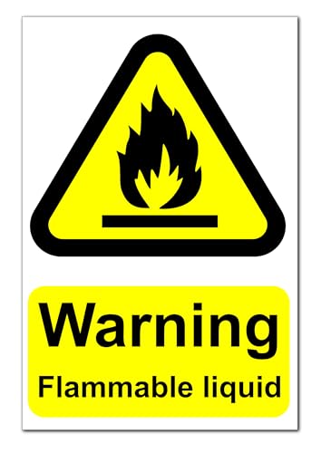 Image of Warning Flammable Liquid Correx Sign Board 300mm x 200mm x 4mm – Laminated Corrugated Plastic, Durable Safety Sign for Hazard Identification in Industrial and Workplace Settings
