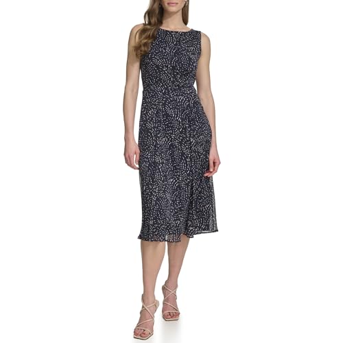 Image of DKNY Women's Sleeveless Side Drape Midi Dress
