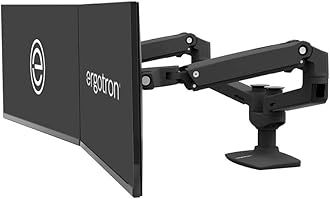 Ergotron LX Dual Monitor Arm VESA Desk Mount for 2 Monitors Up to 27 Inches, 3.2-9.1 kg Each - Matte Black