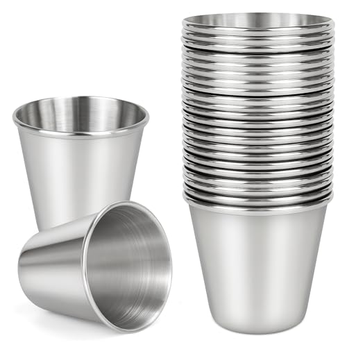 Verres à liqueur en acier inoxydable de 30 ml | Lot de 24 gobelets réutilisables