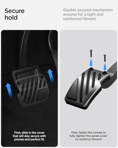 Image of Spigen Stainless Steel Performance Pedal Cover for All Model 3 /Y - Stripe