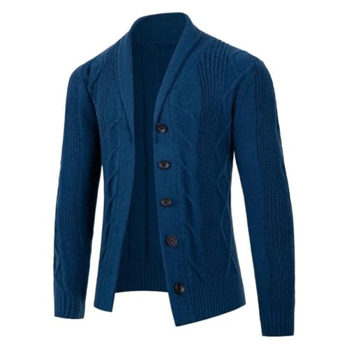 Men Cardigan Sweatercoat Turn Down Collar Single Breasted Knitted Cardigan Causal Sweater2