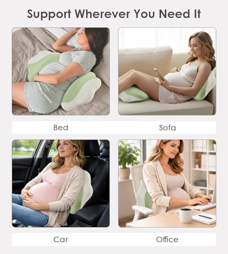 Image of Memory Foam Pregnancy Pillows for Sleeping, Side Sleeper Maternity Pillow Support for Back Belly HIPS, Adjustable Wedge Pillow for Pregnant Women, Side Sleeping Pregnant Pillows with Pillowcase