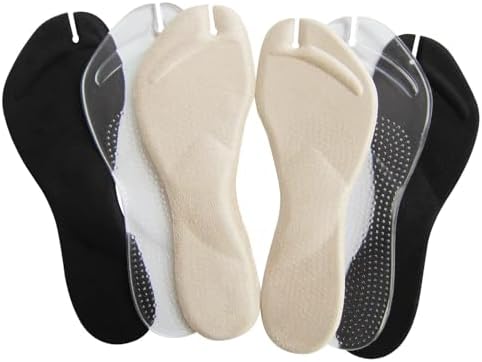 3 Pairs Self-Adhesive Silicone Gel Shoe Insoles for Men Women San...