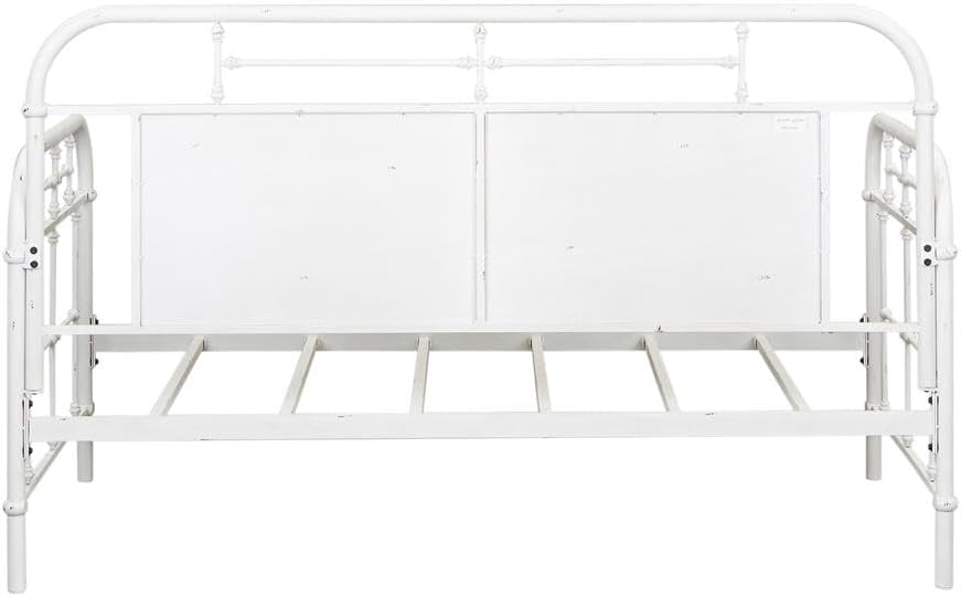 Twin Metal Day Bed in Antique White by Liberty Furniture - Elegant and Versatile Daybed for Guest Rooms or Home Offices