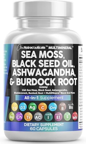 Clean Nutraceuticals Sea Moss Black Seed Oil Ashwagandha Turmeric...