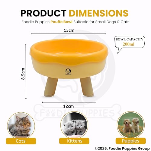 Image of Foodie Puppies Cat Food and Water Feeder - 250ml (Pouffe Bowl) | Durable and Anti Vomiting Cat Bowl for Persian Cat Prevent Tipping Over | Elevated Feeder for Cats and Small Dogs