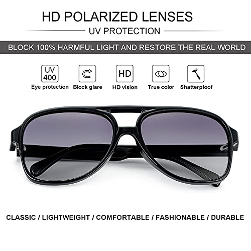 Image of Polarized Classic Vintage Aviator Sunglasses for Men Women Large Frame Retro 70s Sunglasses