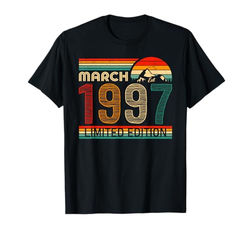 March 1997 Limited Edition Classic 1997 Vintage Birthday Camiseta