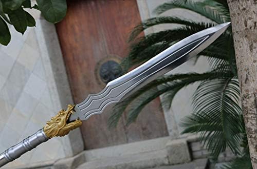 Miniatura 4 de Espada de lanza de lucio de lucio de oro con hoja de acero de manganeso con mango de acero # 037