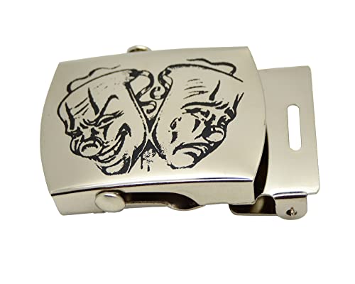 ACCmall Cry & Smile 2 Face Canvas Military Black/White Web Belt & Buckle 60 inches2