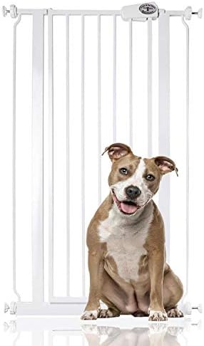 Bettacare Child and Pet Gate Pressure Fit Stair and Pet Gate (139.8cm - 147.4cm, White)