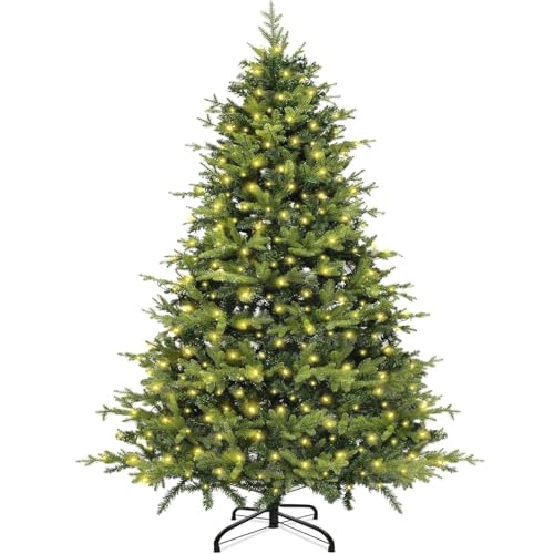 Árbol de Navidad artificial de 180 cm iluminado con 1000 ramas plegables para decoración 7