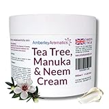 Tea Tree, Manuka & Neem Cream 350ml - Antibacterial, Anti-fungal, Antiseptic, Anti-Itch, Dry, Chapped & Cracked Skin, Eczema, Psoriasis, Jock Itch, Fungal infections. Fast Effective Relief