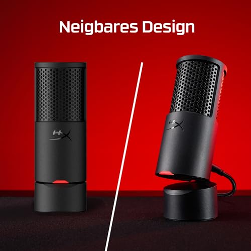 HyperX SoloCast 2 USB-Mikrofon – Gaming & Streaming Mikrofon mit Tap-to-Mute, 96 kHz/24-Bit Aufnahme, integriertem Popfilter, stoßgedämpfter Halterung, USB-C Plug & Play, PC kompatibel, Schwarz