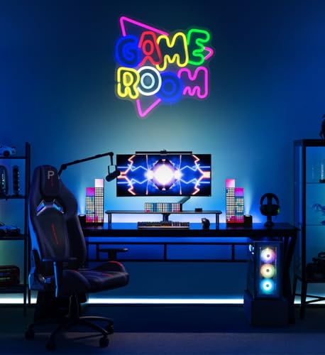 Image of Game Room Neon Sign, Colorful Led Neon Sign for Wall Decor, Light up Sign for Game Zone Partys with Dimmable Switch USB Powered for Bedroom Room Beer Bar Home (13.2 X 14 Inch)
