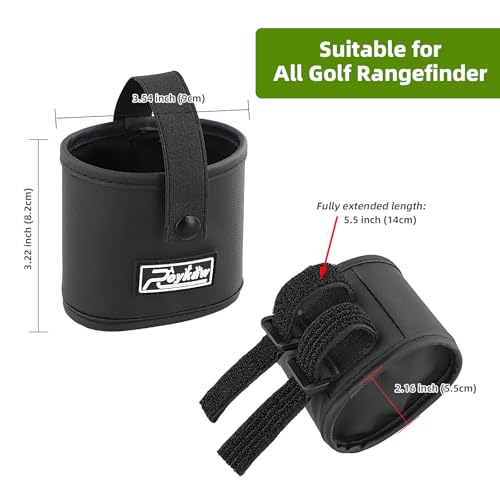 Roykaw Golf Rangefinder Pouch Mount Strap for Golf Cart, Laser Rangefinder Pouch Holder, Golf Push Cart Range Finder Holder, No Drilling Required, Firmly & Suitable Small Items, Black - Thumbnail 6