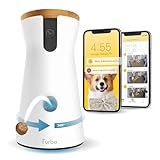Furbo Caméra pour Chien 360°: Caméra avec Vue à 360°,Rotation, Lancer de friandises,Vision Nocturne en Couleur,panoramique HD 1080p,Audio bidirectionnel,alertes d'aboiement, Indoor, Smart Alerts