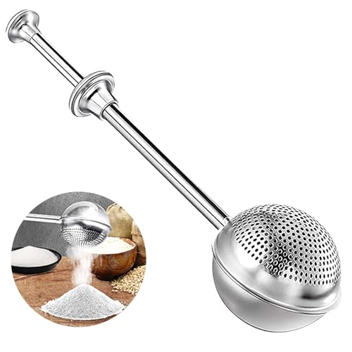 Palmcee Powdered Sugar Shaker Duster, Stainless Steel Flour Shaker Spoon,Flour Powder Filter, Flour Sifter for Baking, Flour Sifter Shaker with Handle for Baking Cooking Kitchen Gadgets