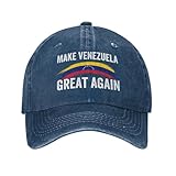 Antaa Make Venezuela Great Again hat Washed Cotton Baseball Cap Navy Blue
