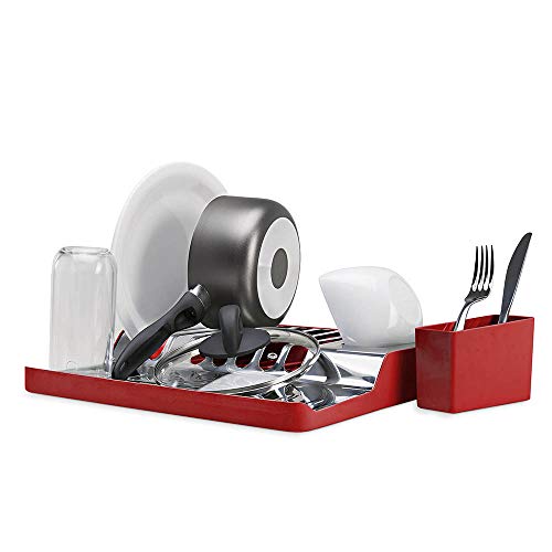 Escorredor de Pratos Minimal, 36,8 x 35,35 x 9,8 cm, Vermelho, Brinox
