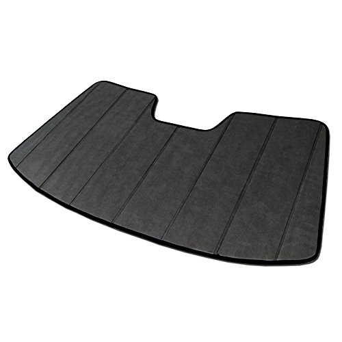 Image of Front Car Windshield Sun Shade Compatible with 2013-2018 Acura RDX | Custom Fit Visor Accordion Fold Style Sun Protector | Silver & Grey 1-pc Set | SS-002