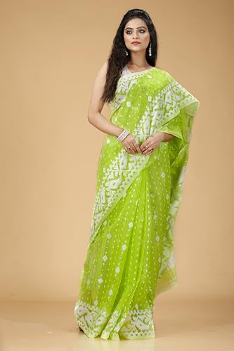 Image of OISHANI SAREE GHOR Women's Traditional Bengal Cotton Silk Soft Jamdani Saree - Beautiful design and Quality - Without Blouse Piece